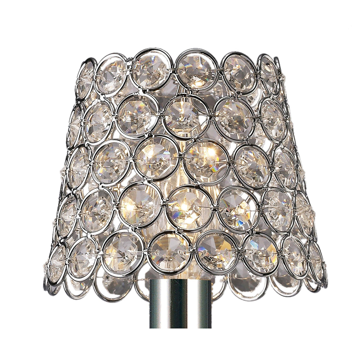 Clip-On Crystal Ring Lampshade - Polished Chrome