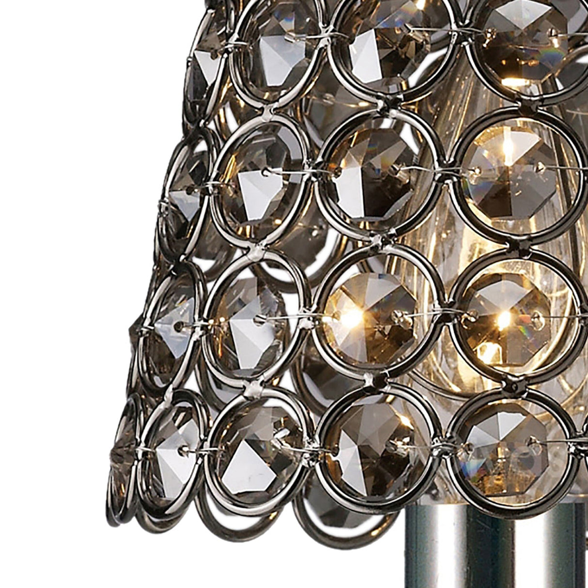 Clip-On Crystal Ring Lampshade - Black Chrome