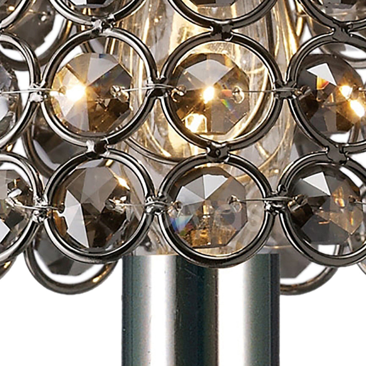 Clip-On Crystal Ring Lampshade - Black Chrome