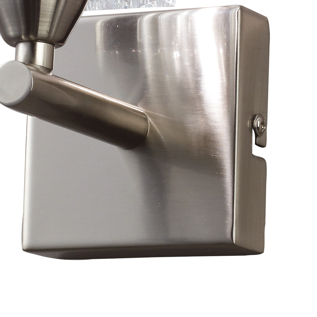 Cuadrax 1 Light Frosted Glass Wall Light - Satin Nickel