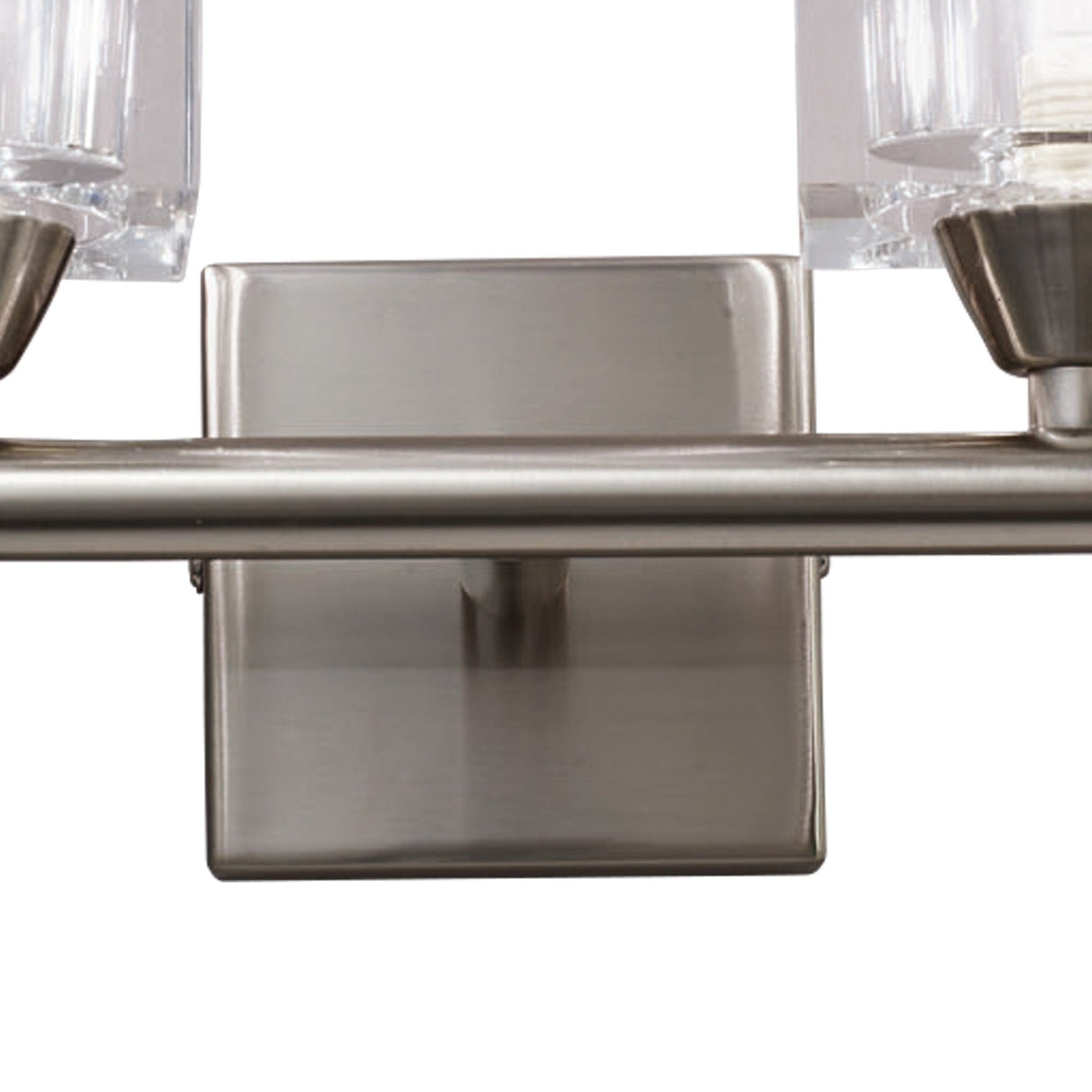 Cuadrax 2 Light Frosted Glass Wall Light - Satin Nickel