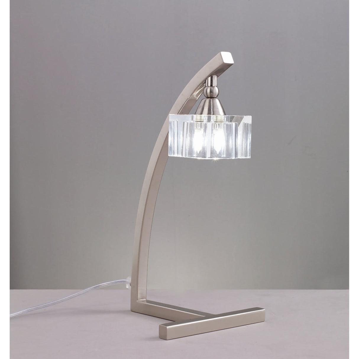 Cuadrax 1 Light Table Lamp - Satin Nickel