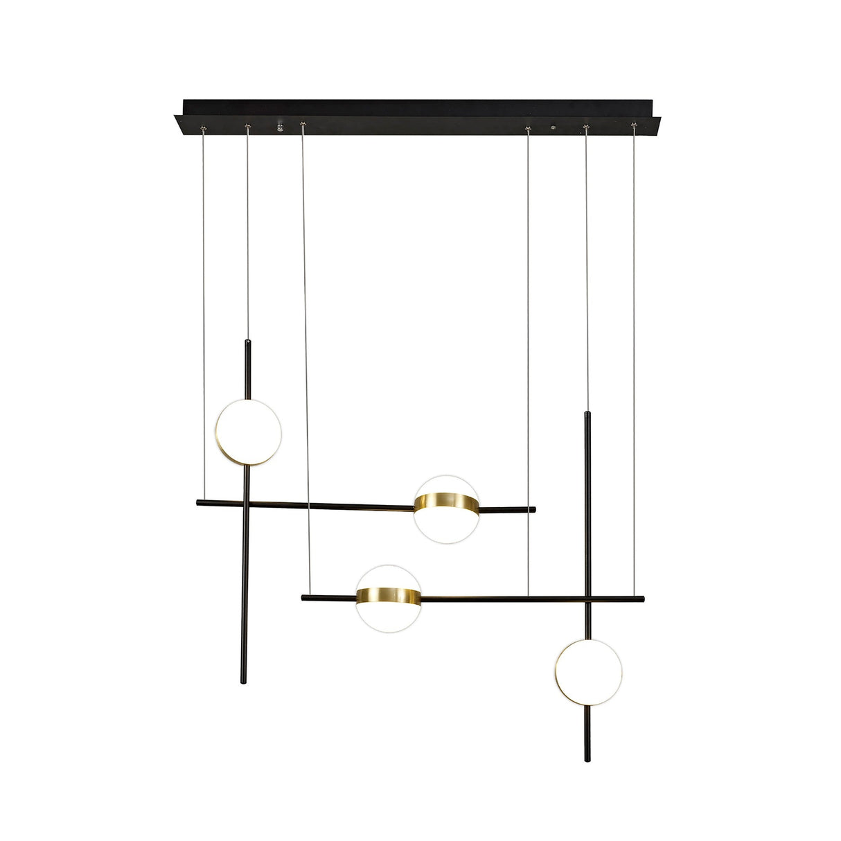 Cuba 4 Light Criss-Cross LED Bar Pendant Light  - Gold & Black