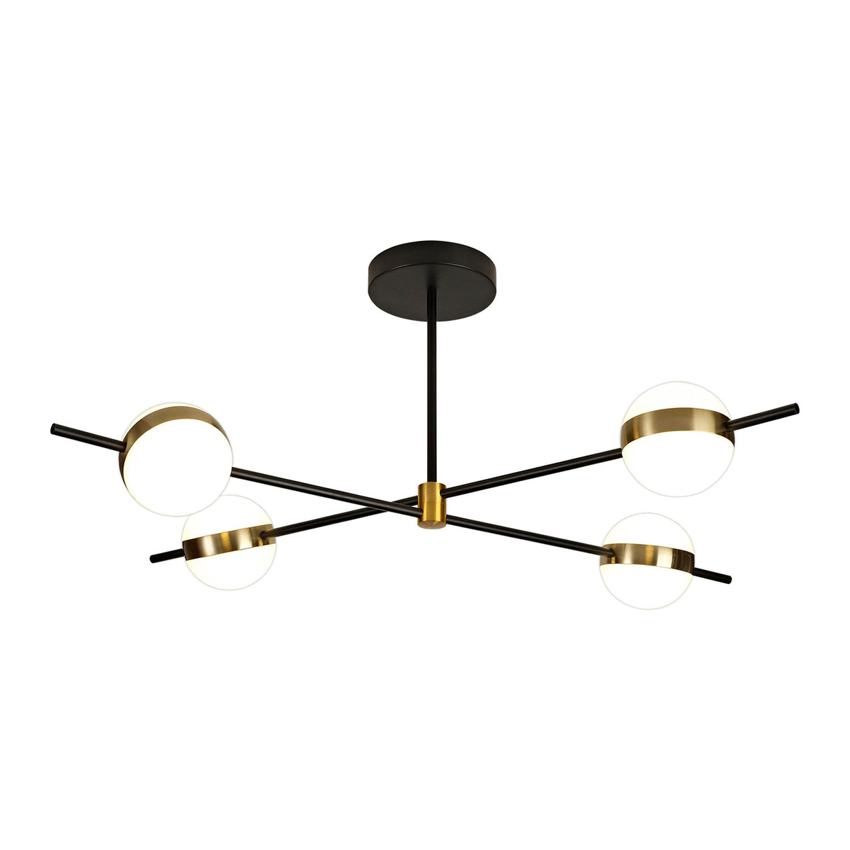 Cuba LED Semi-Flush Ceiling Light 32W 3000K – Gold & Black