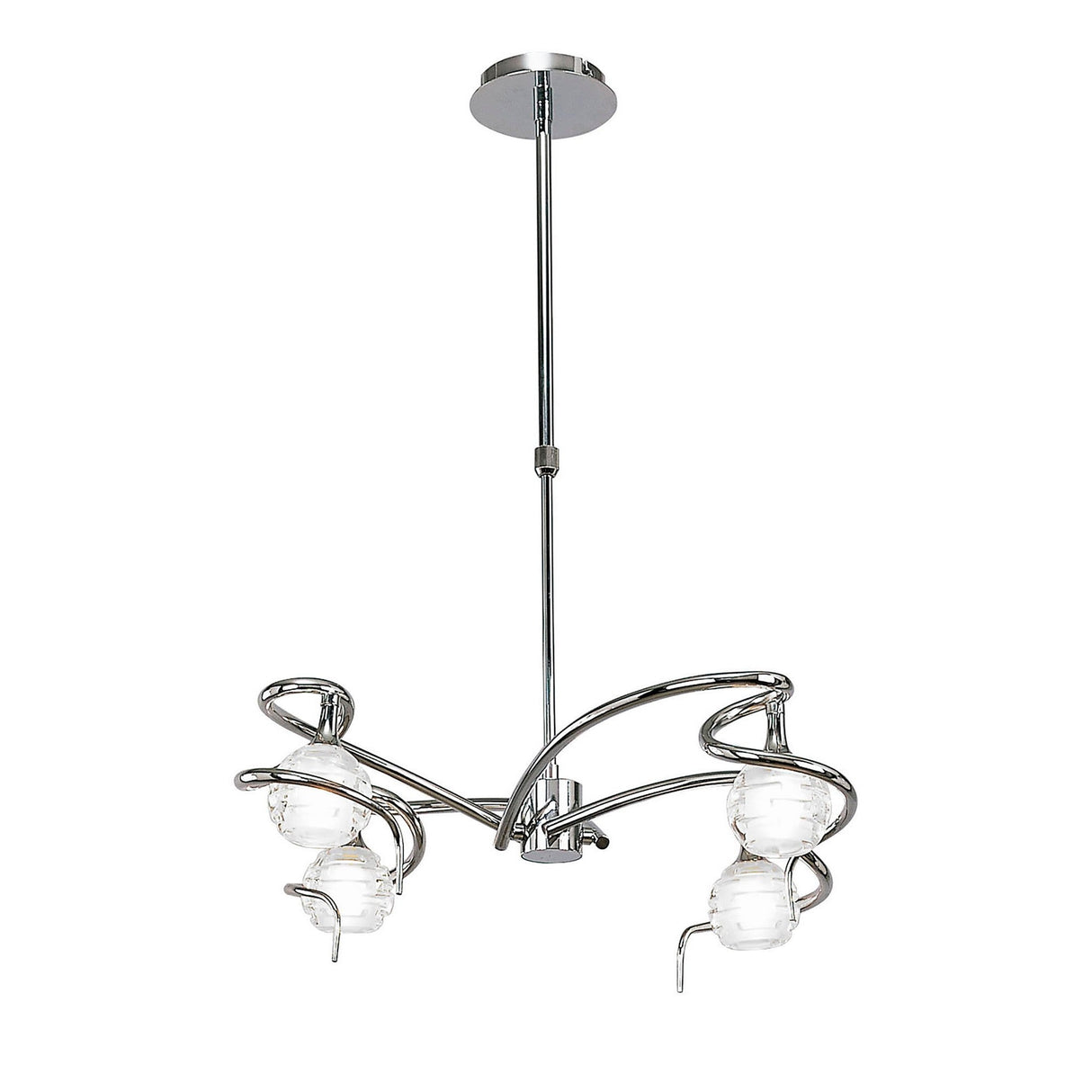 Dali 58cm Telescopic 4 Light Chandelier/Semi-Flush - Polished Chrome