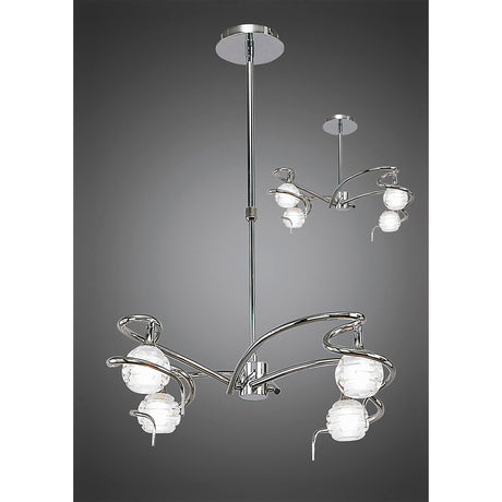 Dali 58cm Telescopic 4 Light Chandelier/Semi-Flush - Polished Chrome