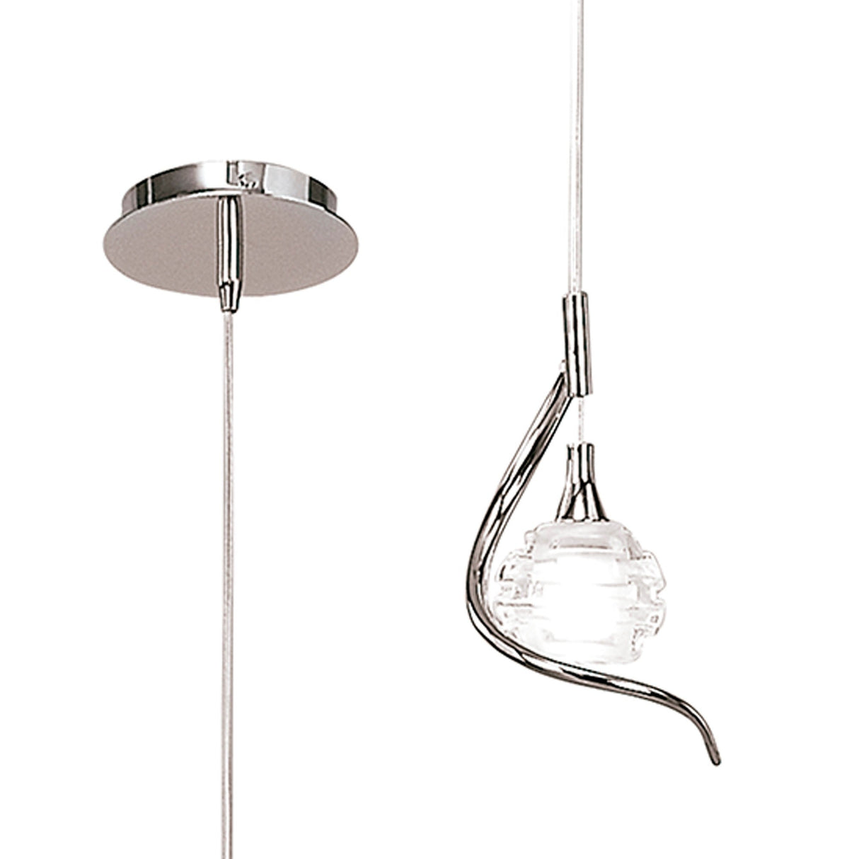 Dali 12cm 1 Light Pendant Light - Polished Chrome