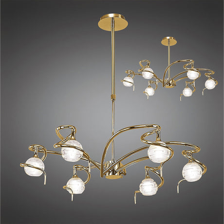 Dali 70cm Telescopic 6 Light Chandelier/Semi-Flush - Polished Brass