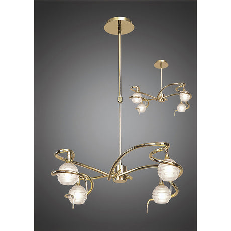Dali 58cm Telescopic 4 Light Chandelier/Semi-Flush - Polished Brass