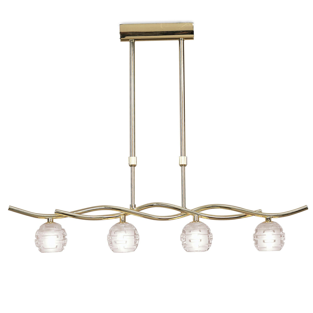 Dali Telescopic 4 Light Suspension Light/Semi-Flush - Polished Brass