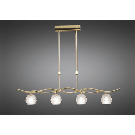 Dali Telescopic 4 Light Suspension Light/Semi-Flush - Polished Brass