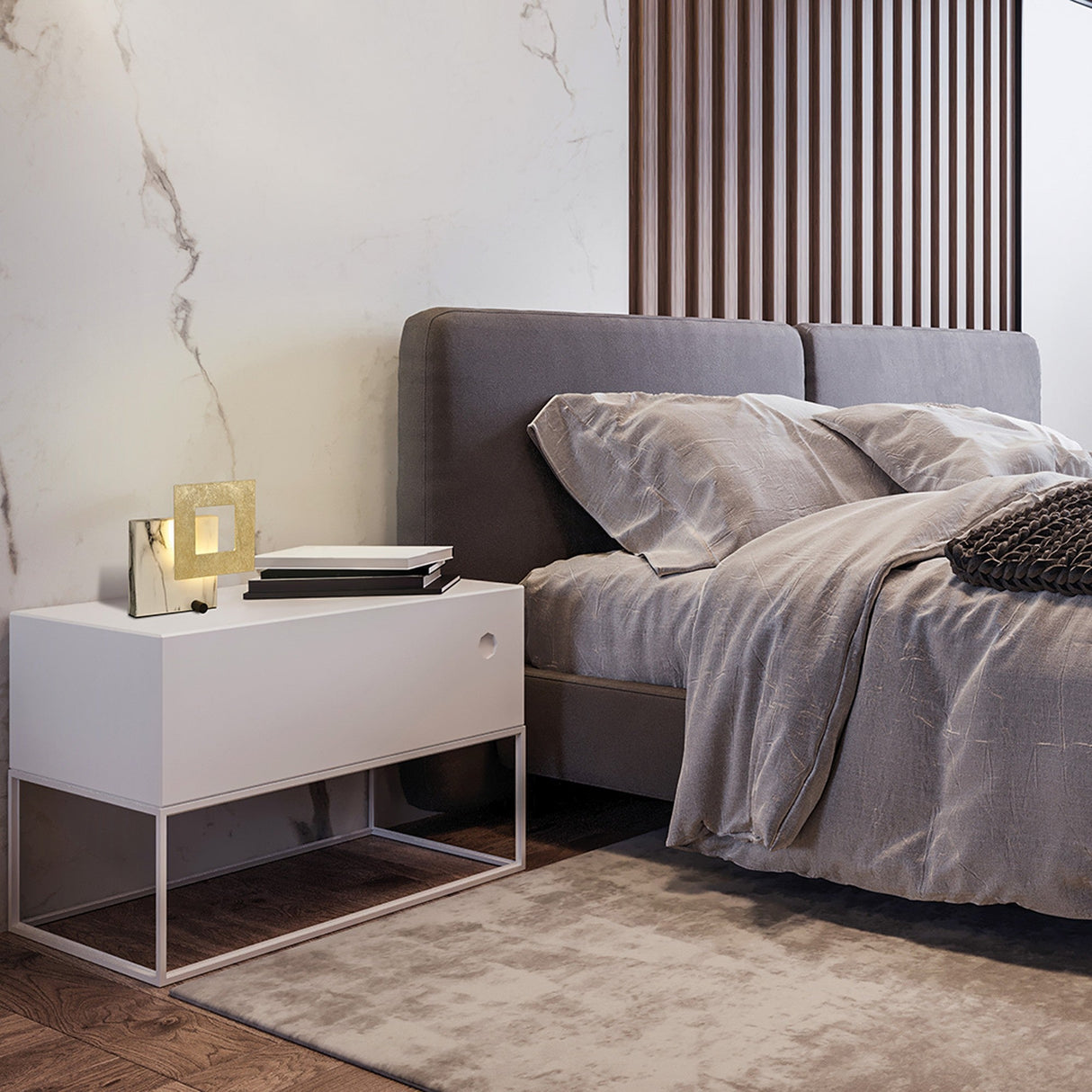 Dalia 25cm LED Table Lamp 18W 3000K - Gold/Marble White