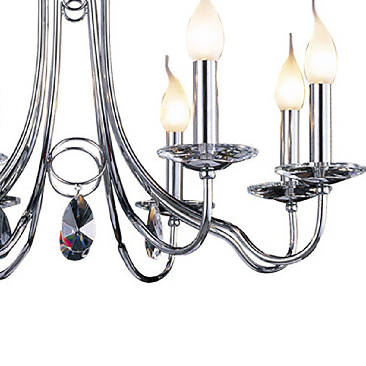 Danya 69cm Round 8 Light Crystal Chandelier - Polished Chrome