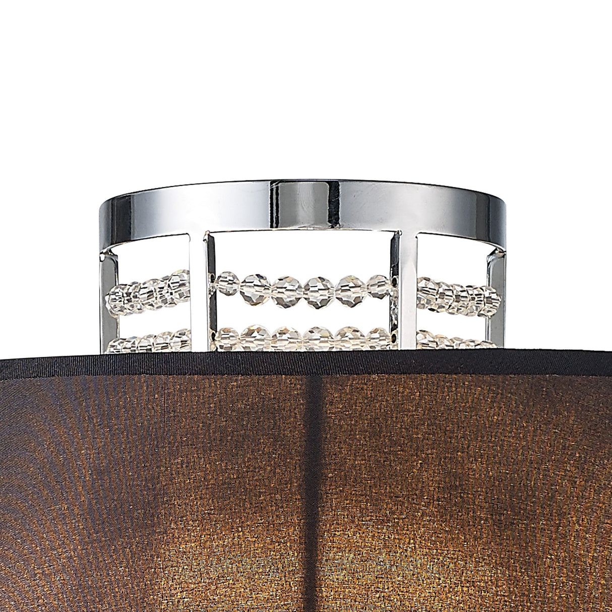 Davina 2 Light Crystal Wall Light - Chrome With Black Shade