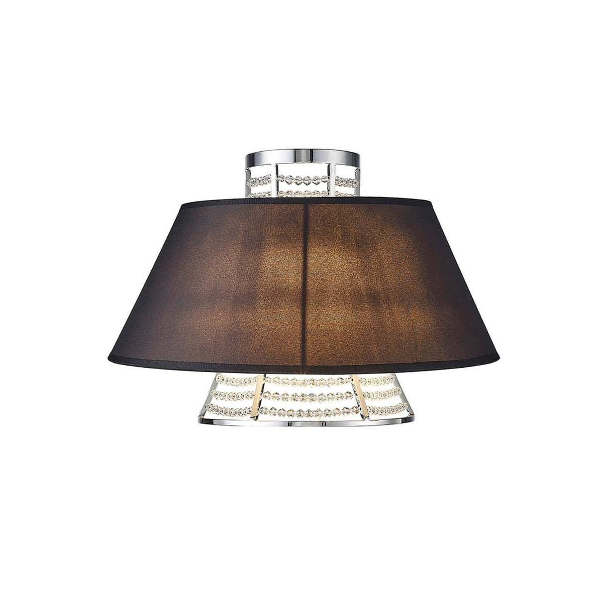 Davina 2 Light Crystal Wall Light - Chrome With Black Shade