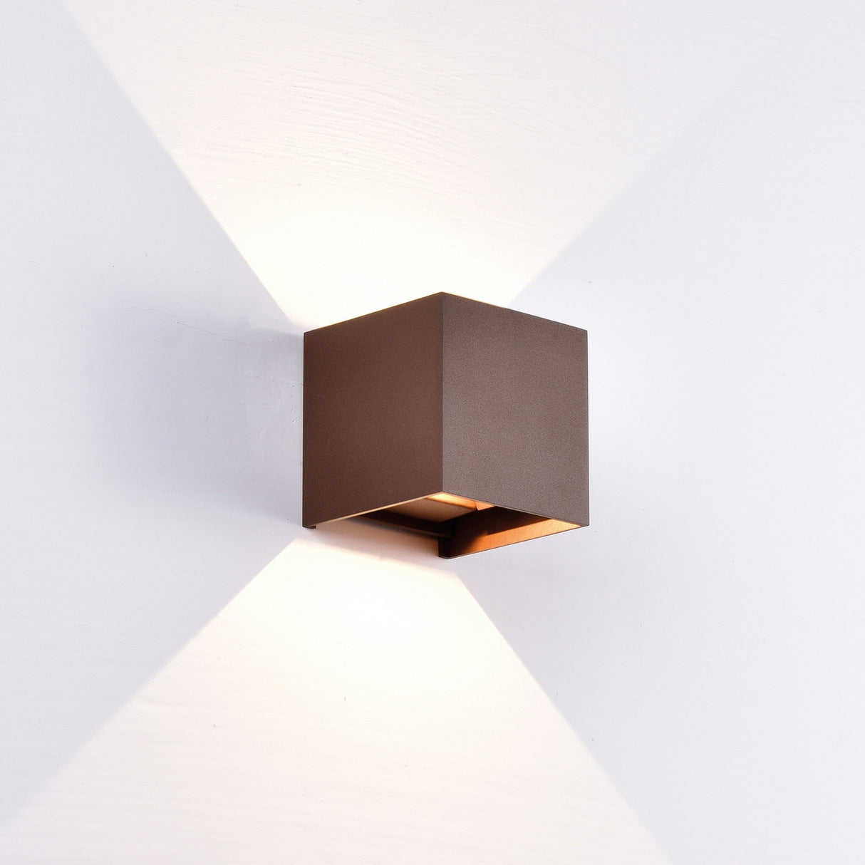 Davos Square Outdoor LED Wall Light 6W 3000K - Brown