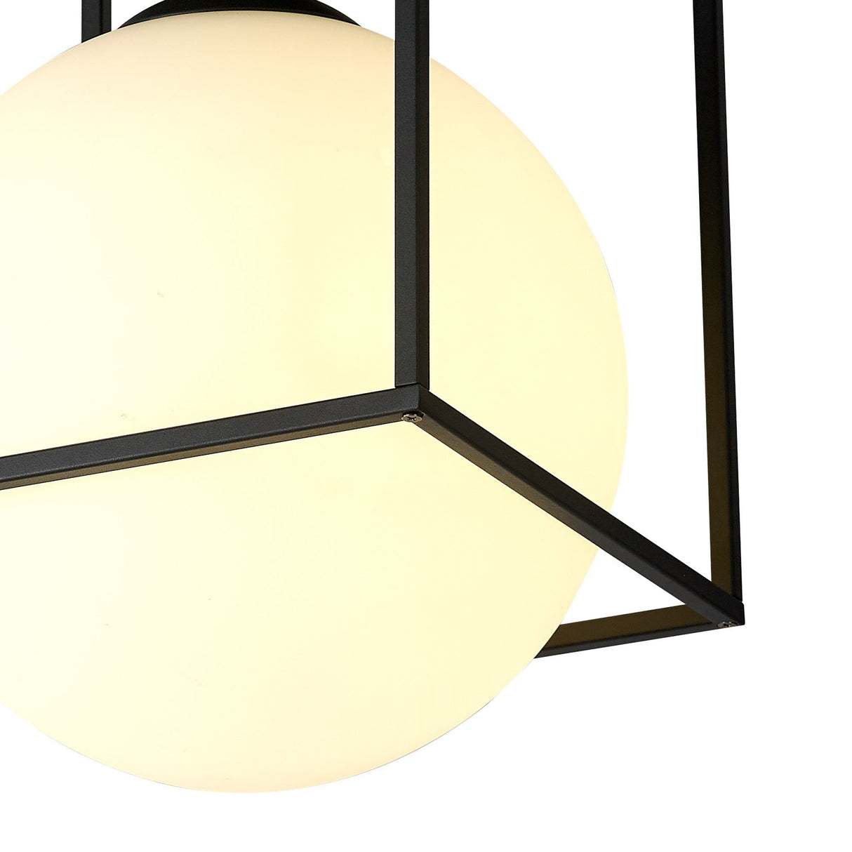 Desigual 1 Light Short Semi-Flush Ceiling Light - Matt Black