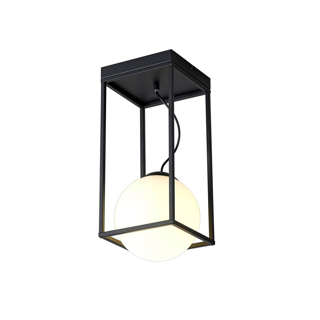 Desigual 1 Light Small Tall Semi-Flush Ceiling Light - Matt Black