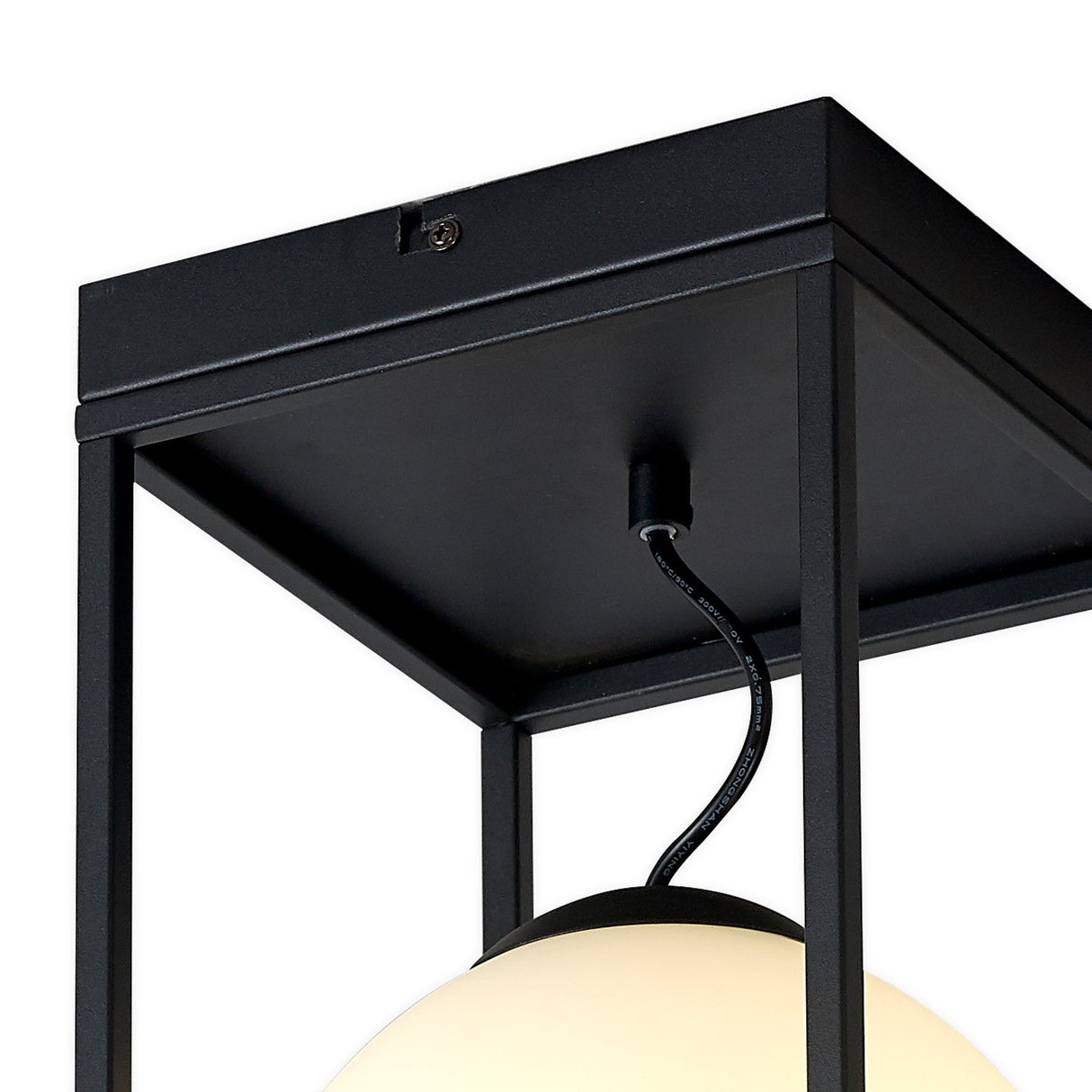 Desigual 1 Light Small Short Semi-Flush Ceiling Light - Matt Black