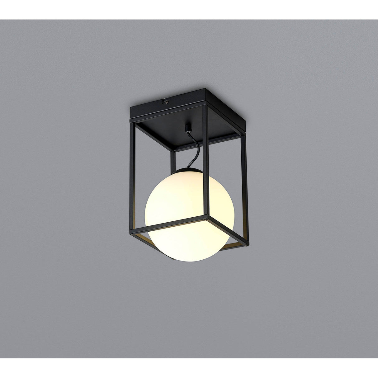 Desigual 1 Light Small Short Semi-Flush Ceiling Light - Matt Black