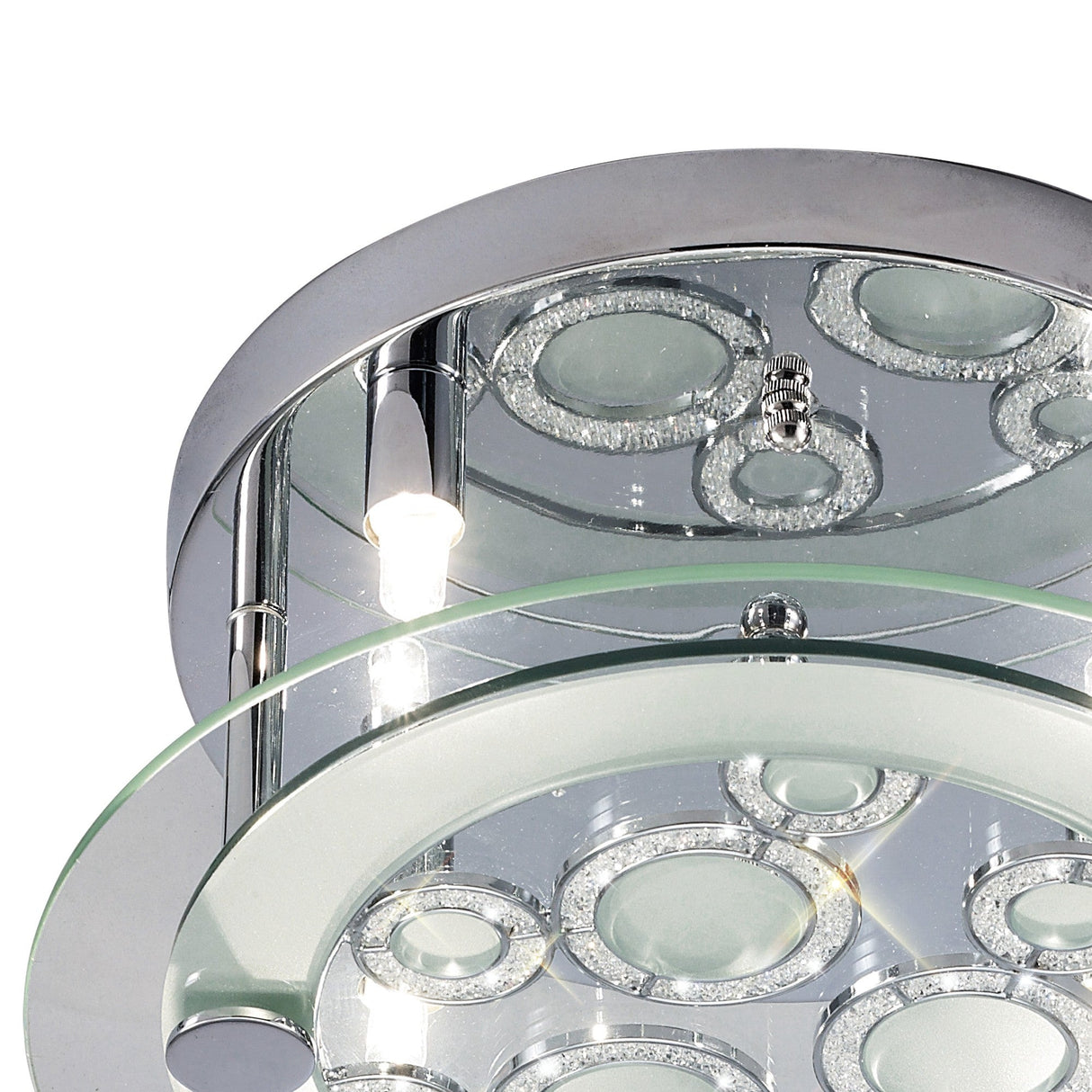 Destello 4 Light Crystal Flush Ceiling Light - Polished Chrome