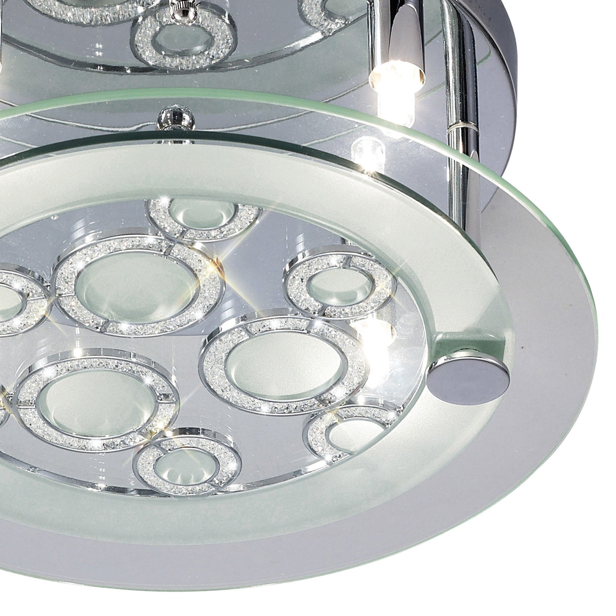 Destello 4 Light Crystal Flush Ceiling Light - Polished Chrome
