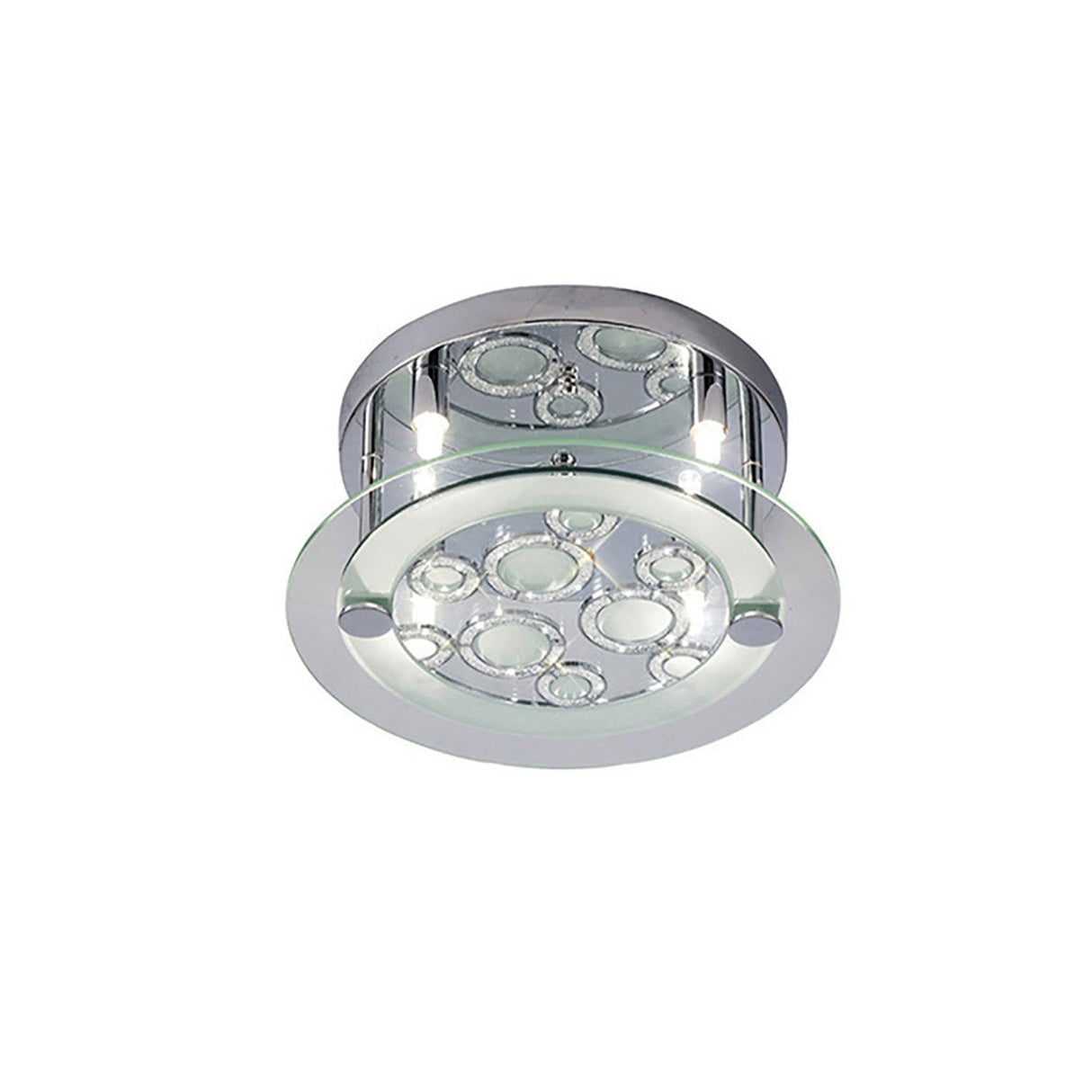 Destello 4 Light Crystal Flush Ceiling Light - Polished Chrome