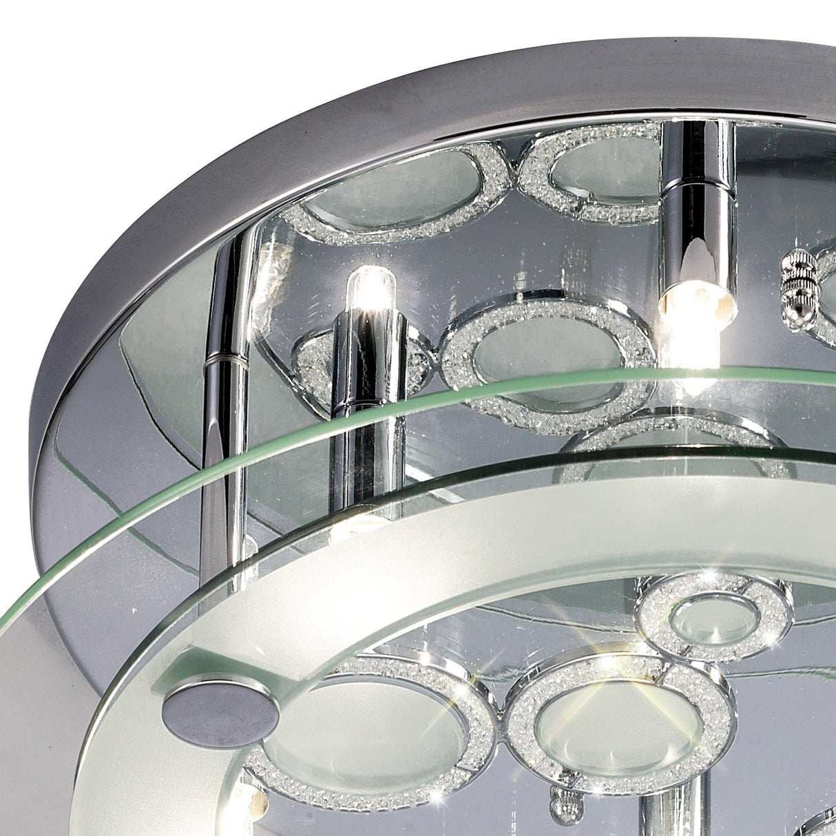 Destello 6 Light Crystal Flush Ceiling Light - Polished Chrome