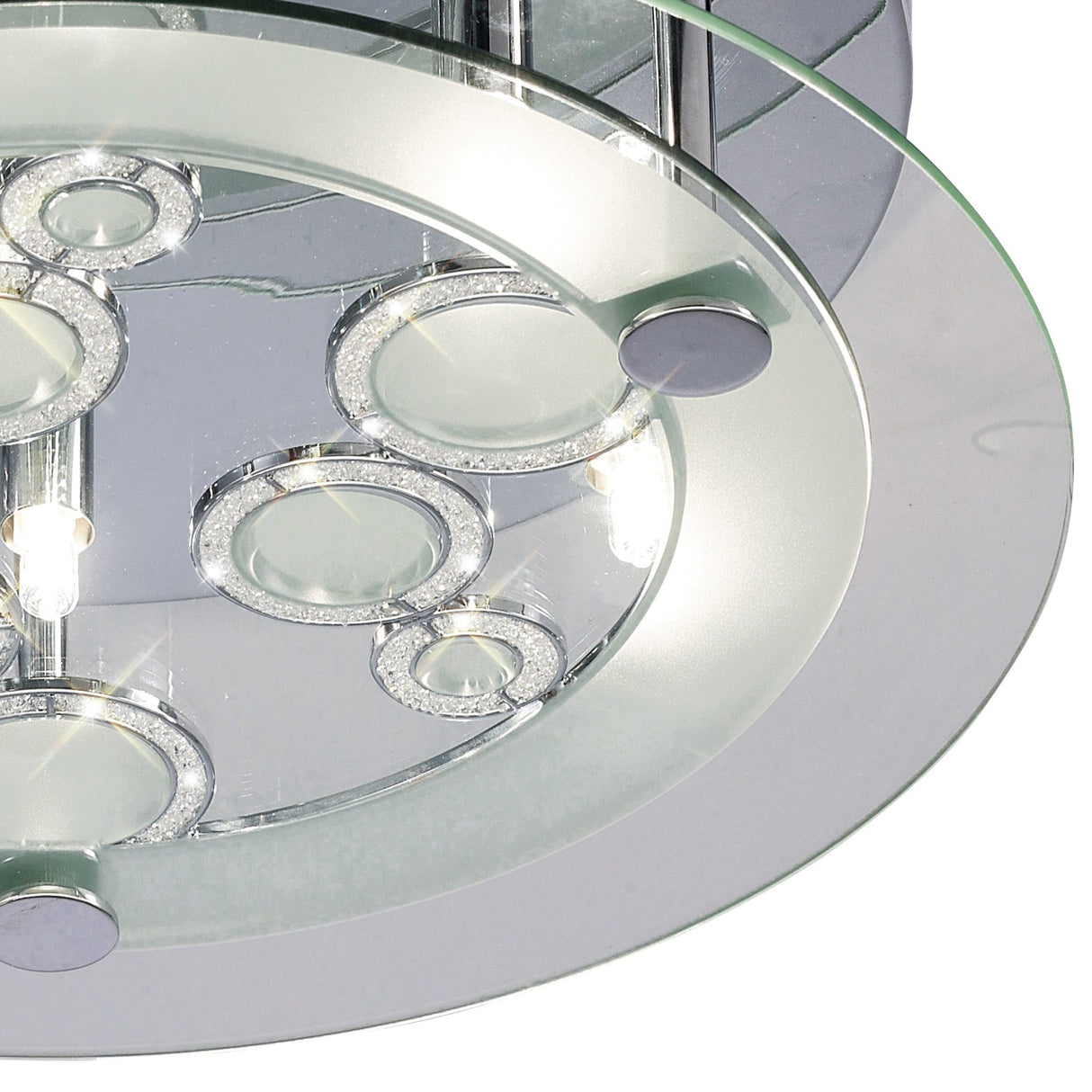 Destello 6 Light Crystal Flush Ceiling Light - Polished Chrome