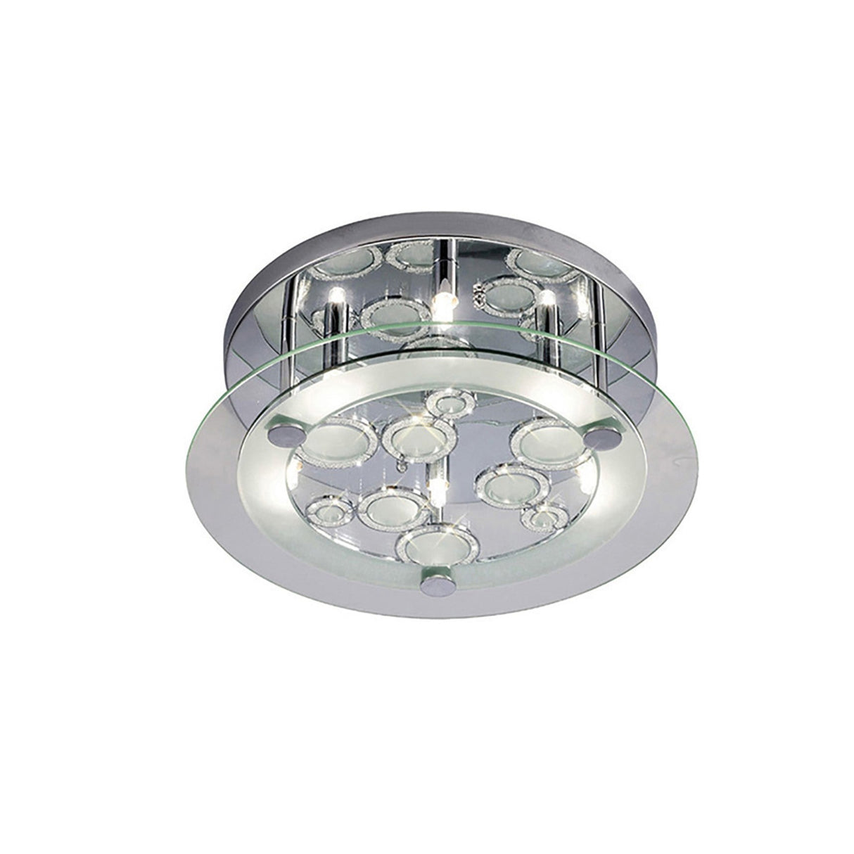 Destello 6 Light Crystal Flush Ceiling Light - Polished Chrome
