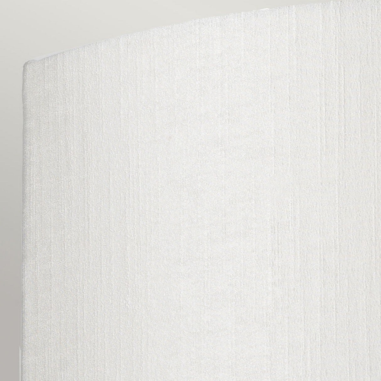 Close-up of an off-white textured fabric with visible vertical lines, echoing the minimalist design featured in the Cooper Large Curved Wall Light - Polished Chrome. The subtle, smooth pattern resembles a faux silk shade, ideal for interior decor elements like curtains or upholstery.