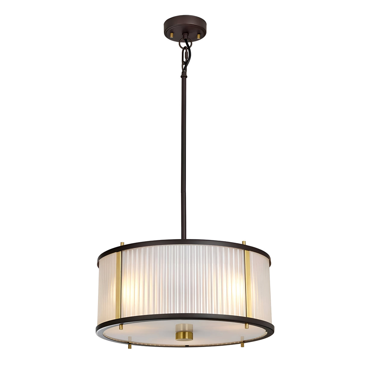 Corona 3 Light Pendant - Museum Bronze Dark Brown Painted/ Aged Brass