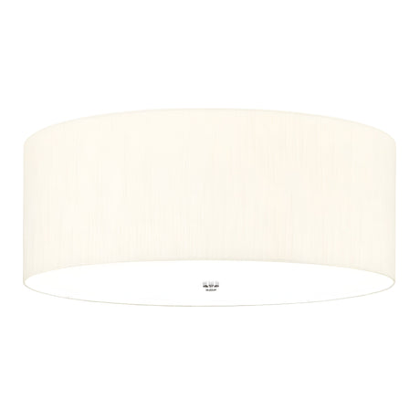 The Fletcher 26" Flush features a minimalist design with an ivory shade and polished chrome accents, making it suitable for contemporary interiors. This fixture has a clean, modern look with a smooth, flat base.