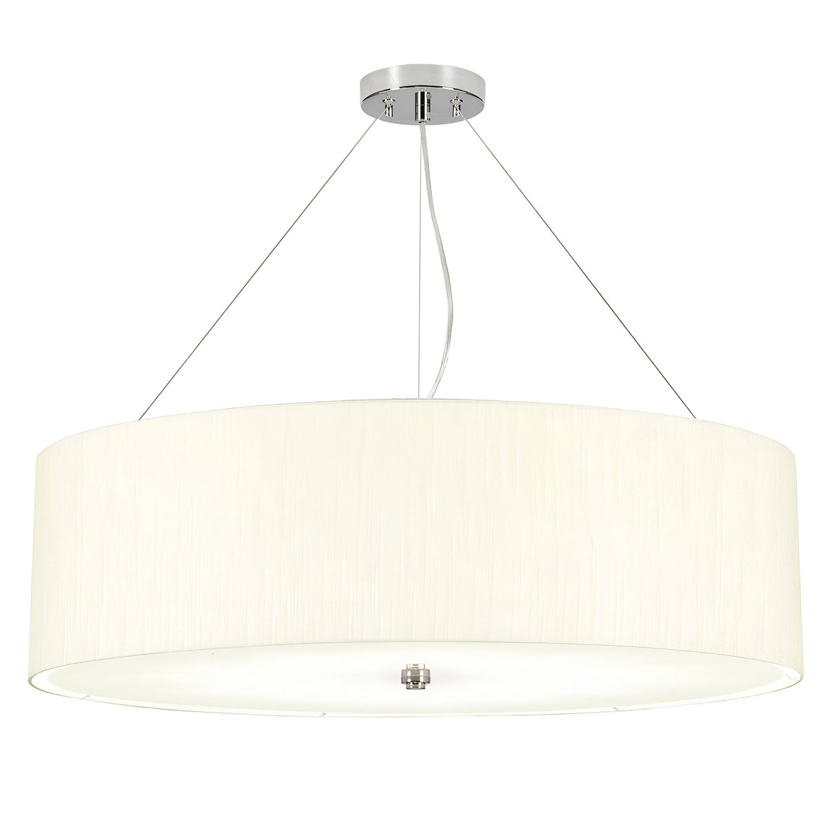 Pearce 30" Pendant with Polished Chrome Ceiling Pan - Polished Chrome, Ivory Shade