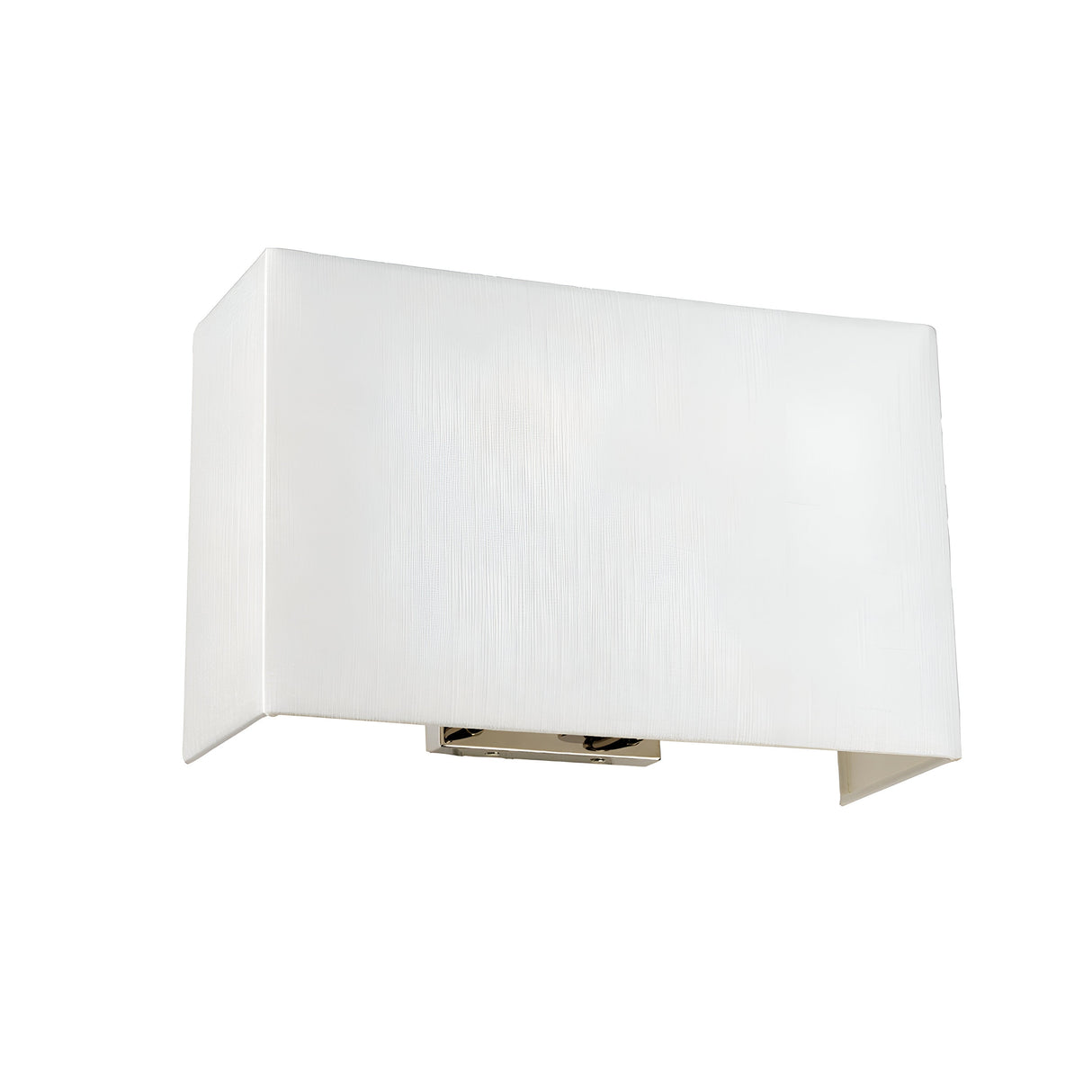 Introducing the Riley Large Rectangular Wall Light in polished chrome—a modern white wall sconce designed with a minimalist aesthetic. Its sleek and smooth surface is perfect for mounting on the wall to enhance contemporary interior spaces.