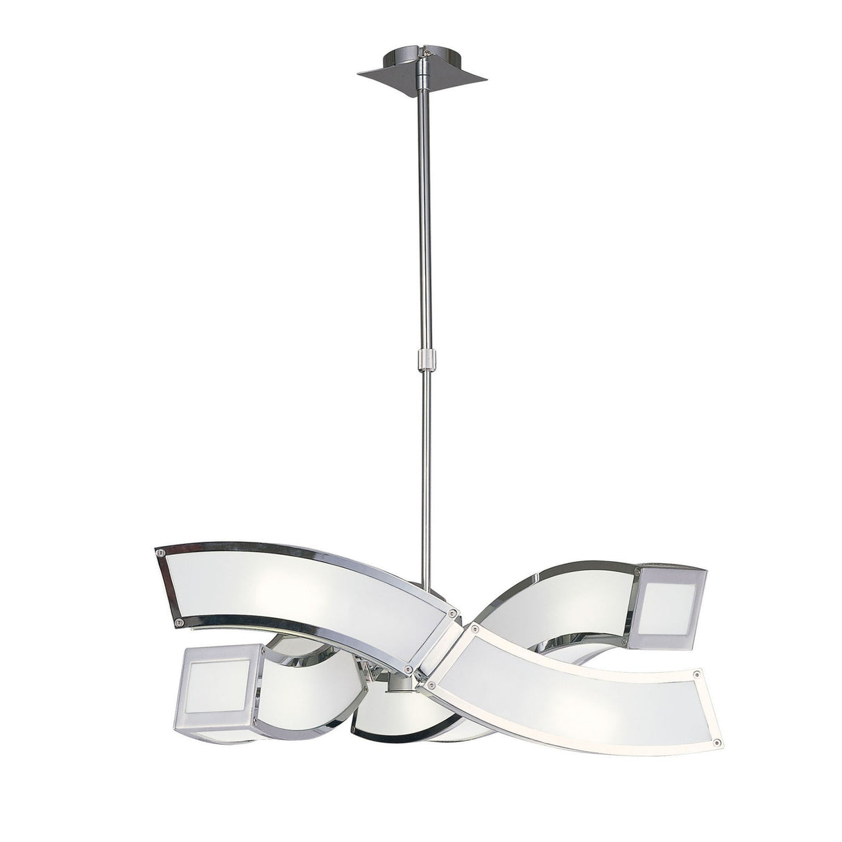 Duna 58cm 6 Light Suspension Light - Polished Chrome & White