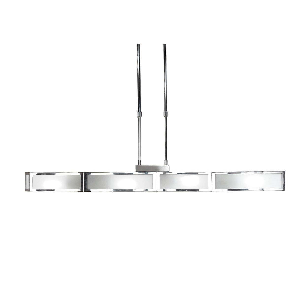 Duna 110cm 4 Light Linear Suspension Light  - Polished Chrome & White