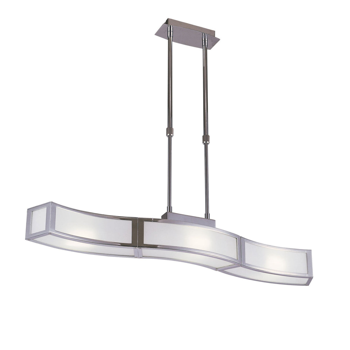 Duna 83cm 3 Light Linear Suspension Light - Polished Chrome & White