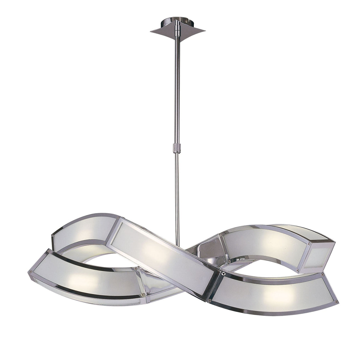 Duna 81cm 6 Light Linear Suspension Light - Chrome & White