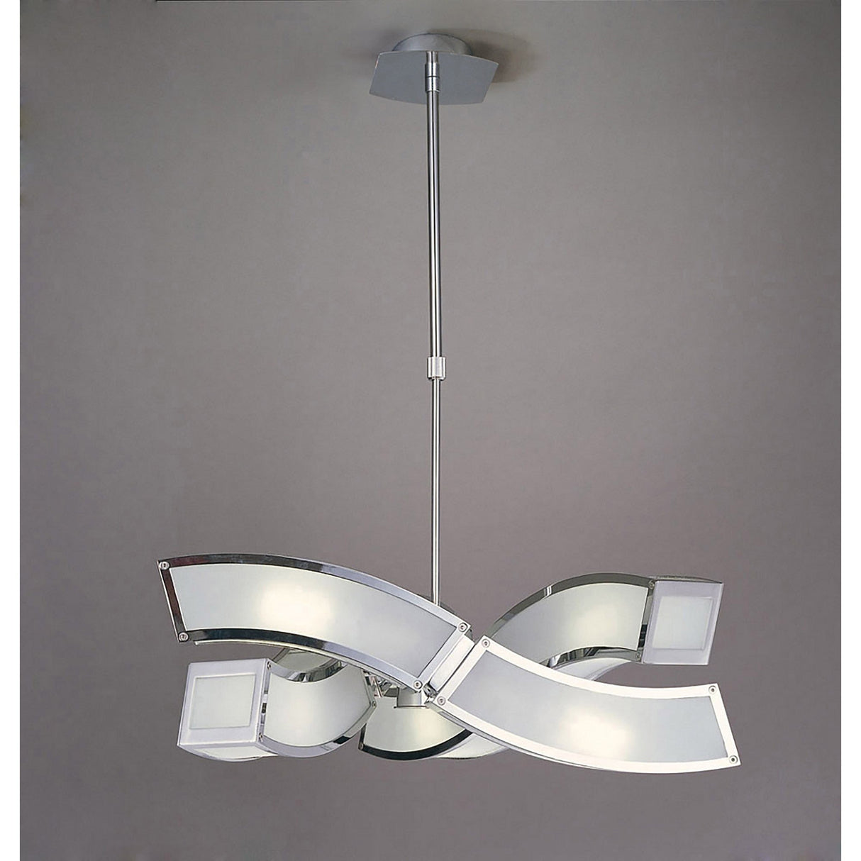 Duna 58cm 6 Light Suspension Light - Polished Chrome & White
