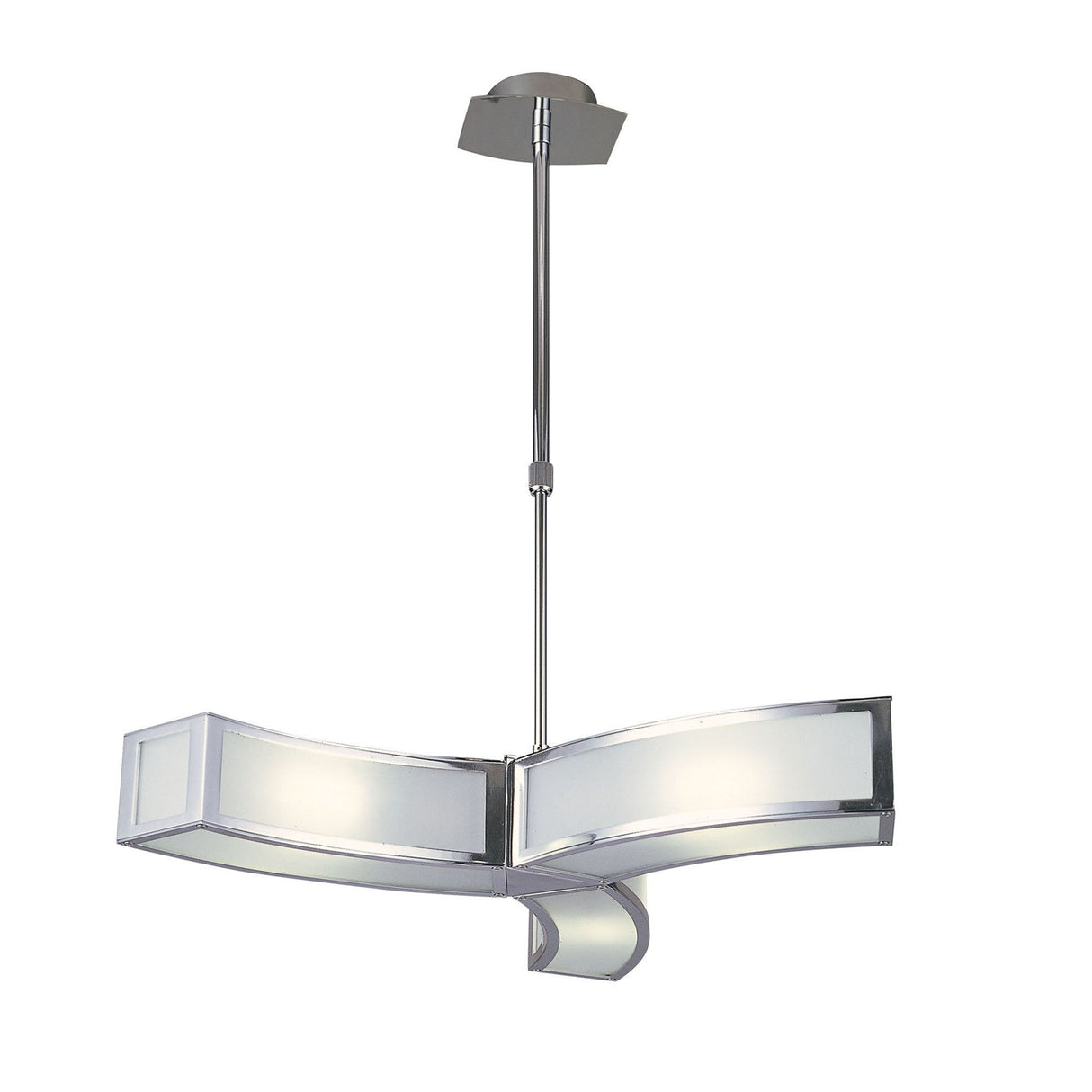 Duna 62cm 3 Light Suspension Light - Polished Chrome & White
