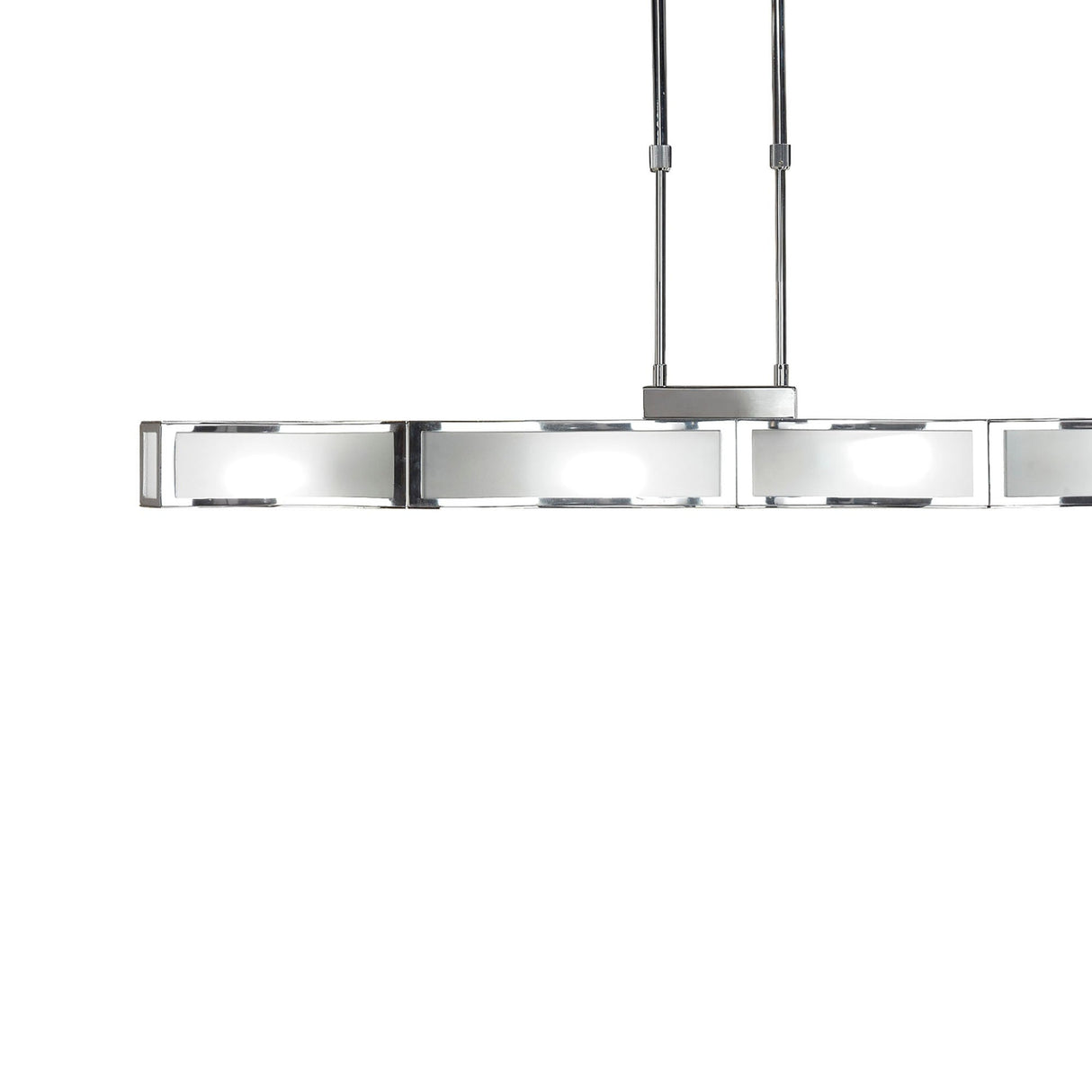 Duna 110cm 4 Light Linear Suspension Light - Polished Chrome & White