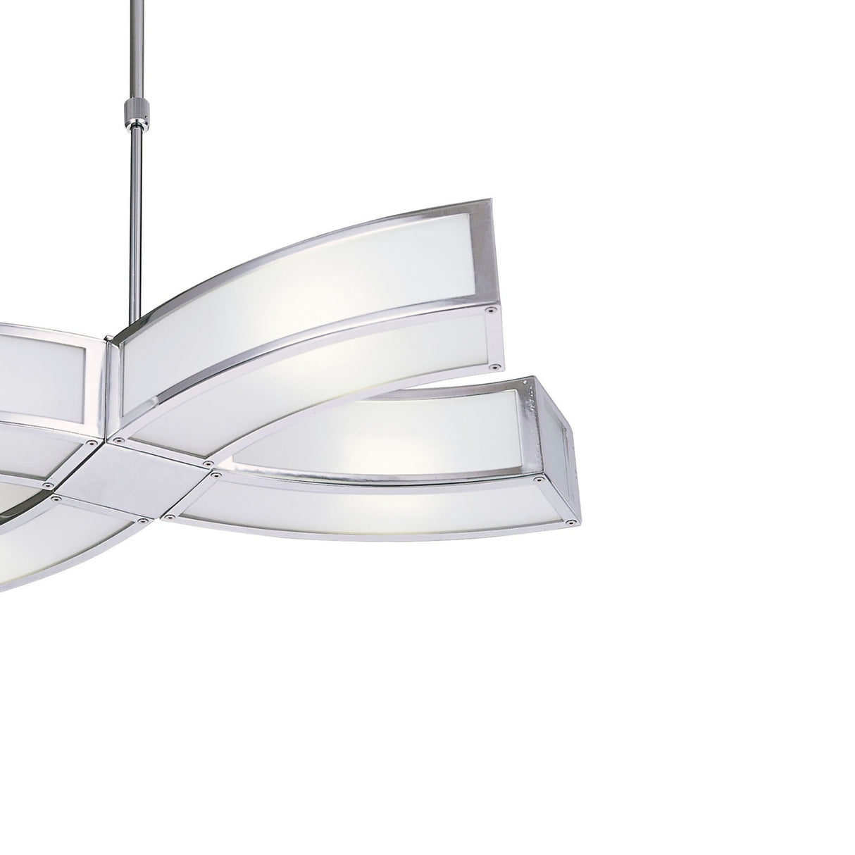 Duna 57cm 4 Light Suspension Light - Polished Chrome & White