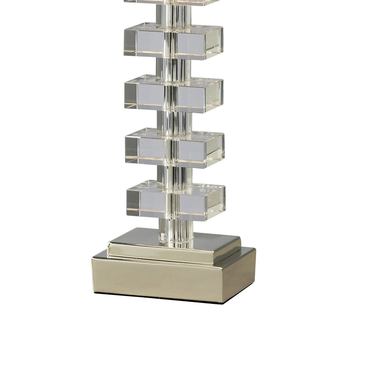 Dusit 1 Light Crystal Table Lamp - Silver (Without Shade)