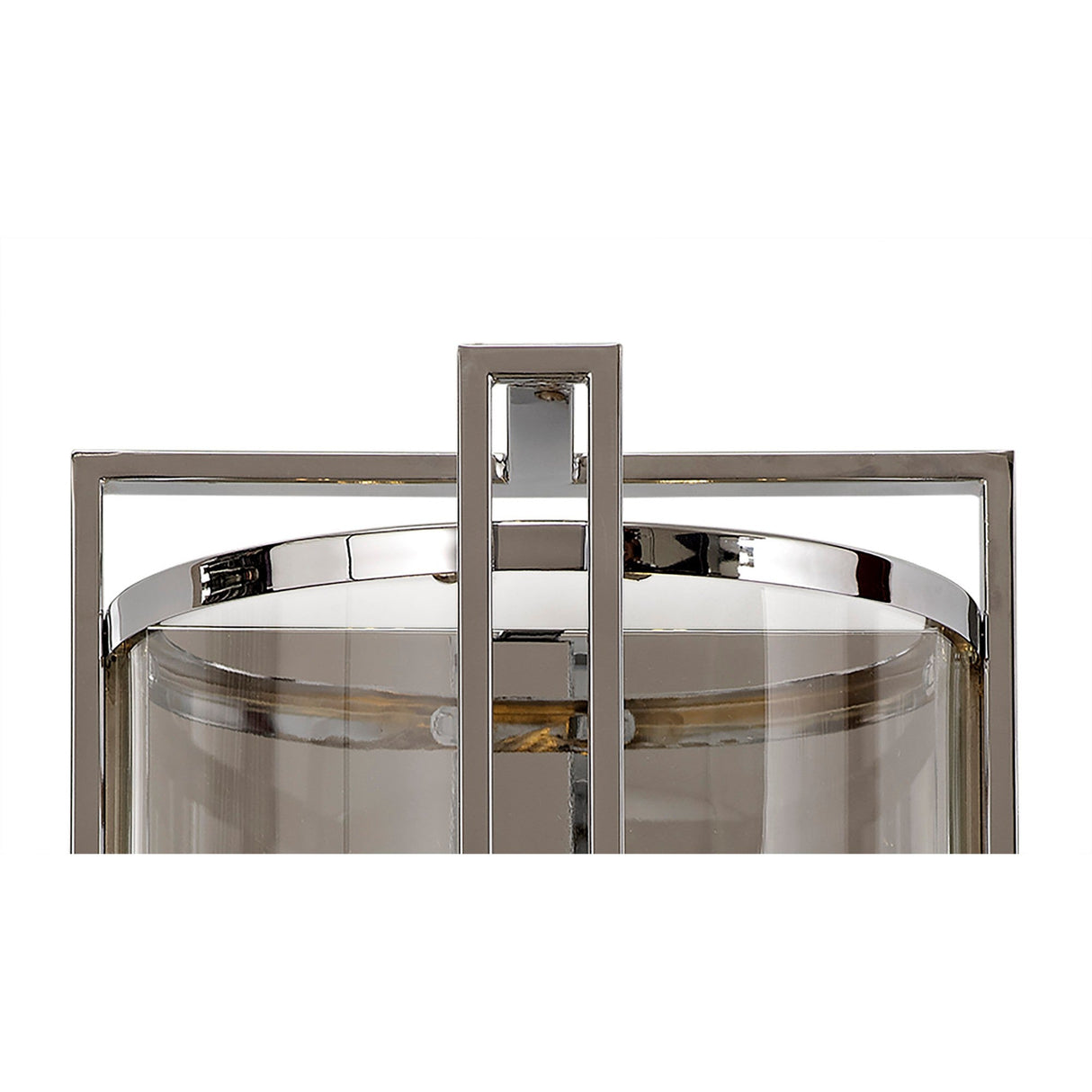 Eaton 2 Light Glass Wall Light - Polished Chrome