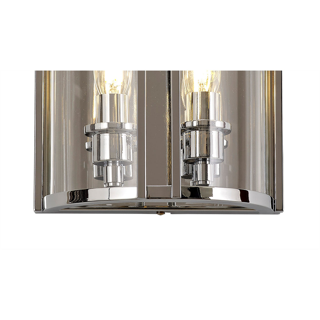 Eaton 2 Light Glass Wall Light - Polished Chrome