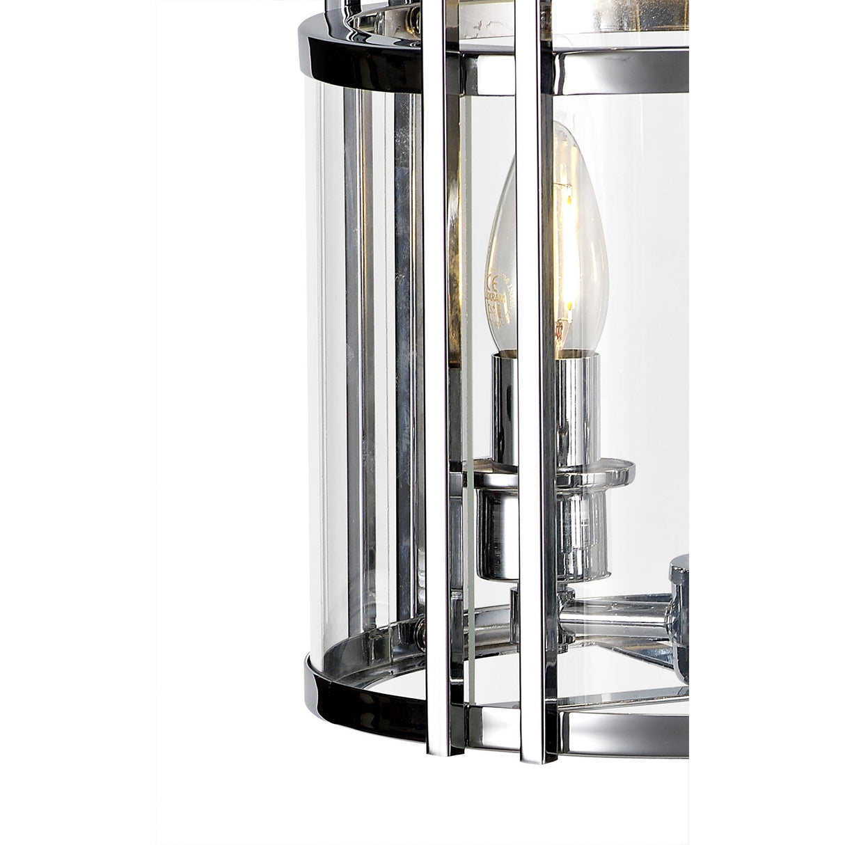 Eaton 3 Light Table Lamp - Polished Chrome With Glass
