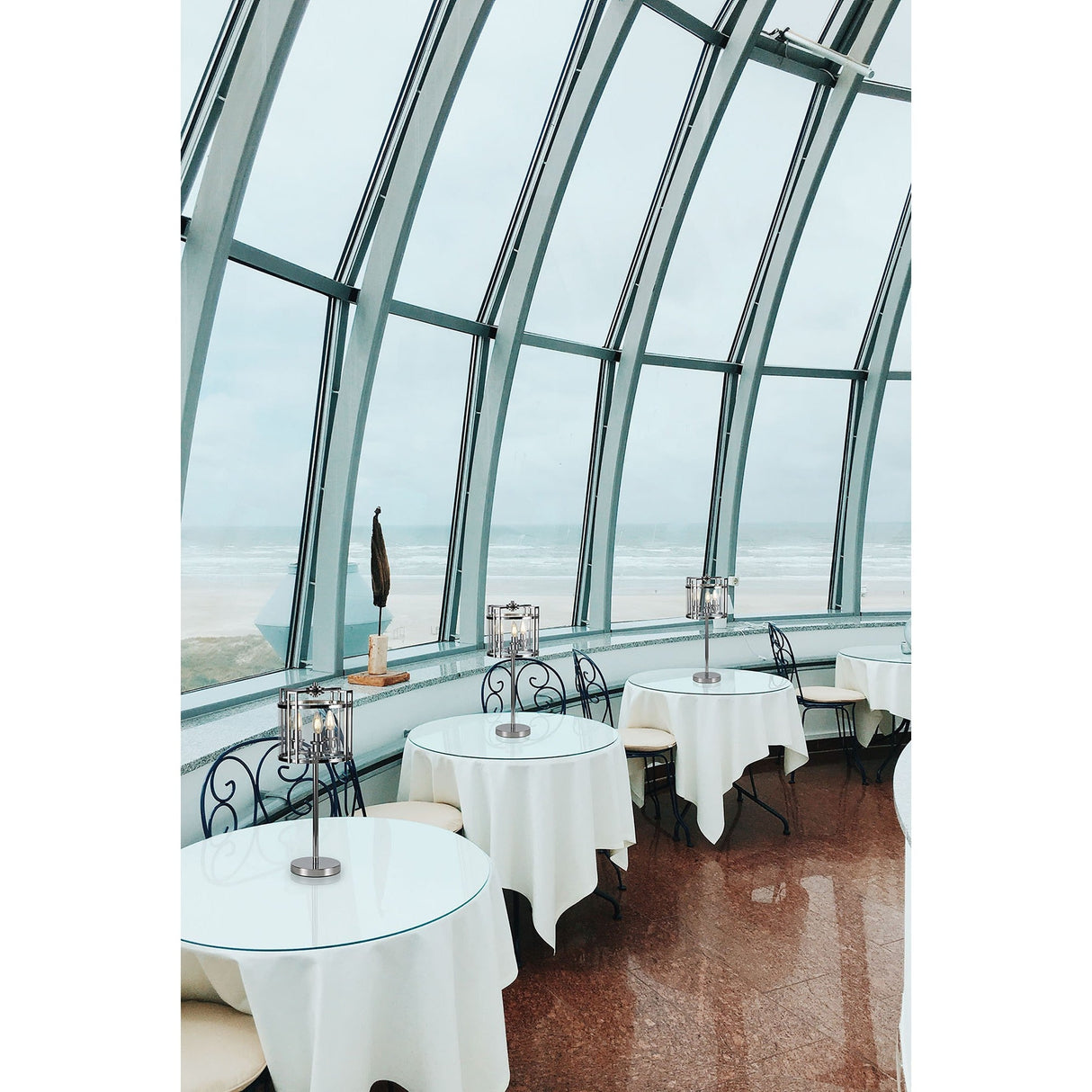 Eaton 3 Light Table Lamp - Polished Chrome With Glass