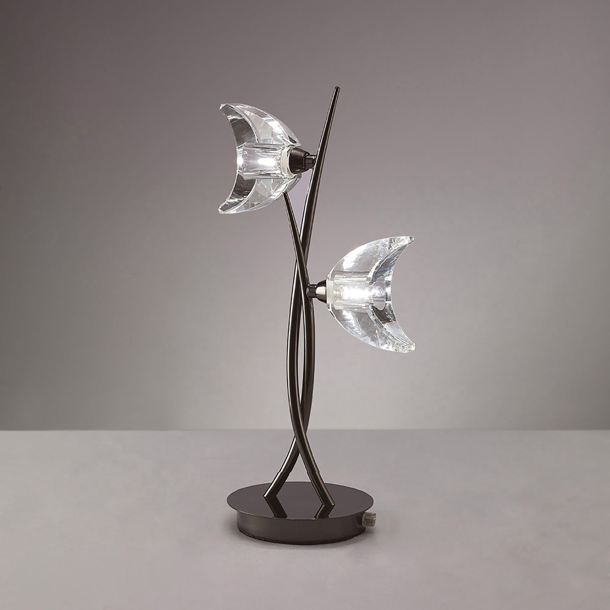 Eclipse 2 Light Table Lamp - Black Chrome