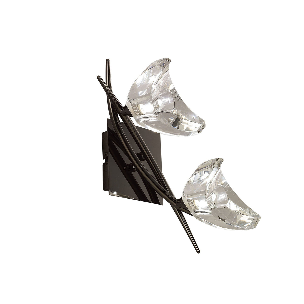 Eclipse 2 Light Wall Light - Black Chrome